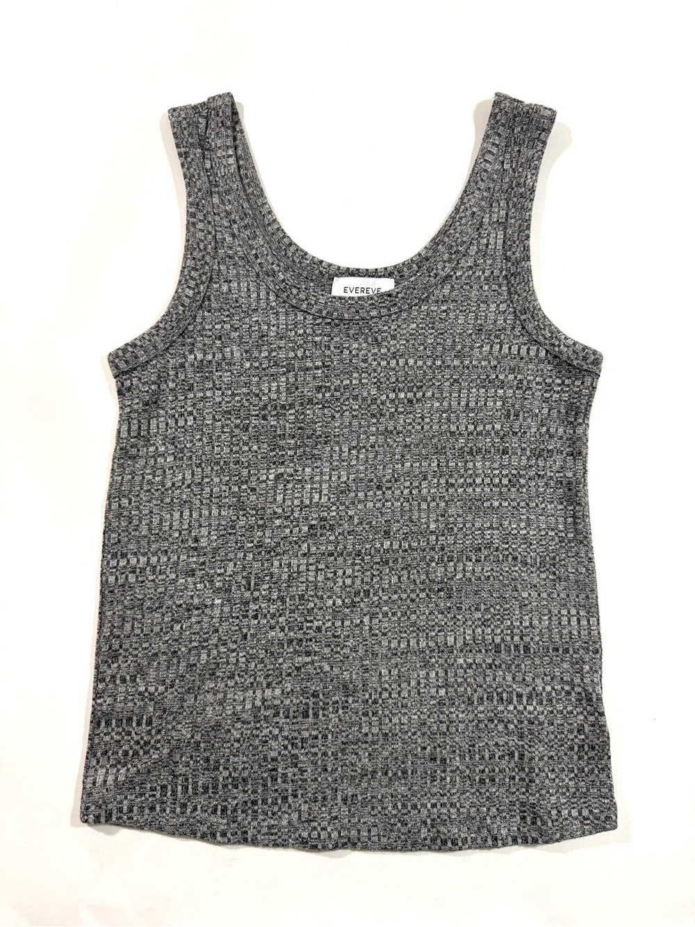Evereve Hallie Space Dye Ribbed Tank Top Scoop Neck